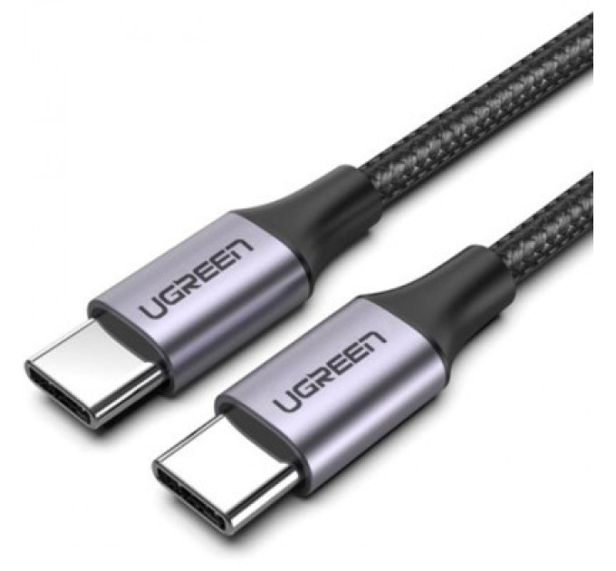 Ugreen Дата кабель USB-C to USB-C 2.0m US261 18W Round Cable Nickel Plating Aluminum Shell Black Ugreen (50152)