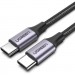 Ugreen Дата кабель USB-C to USB-C 2.0m US261 18W Round Cable Nickel Plating Aluminum Shell Black Ugreen (50152)