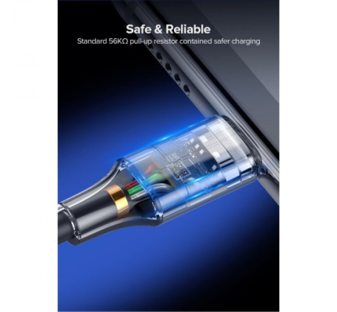 Ugreen Дата кабель USB 2.0 AM to Type-C 3.0m 3.0A 18W US288 Space Gray Ugreen (60408)