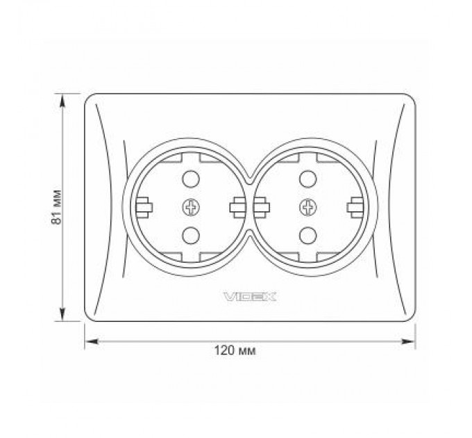 Videx Розетка Videx BINERA 2ая с заземлением серебр (VF-BNSK2G-SS)