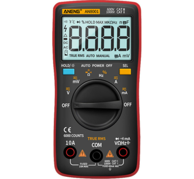 ANENG Цифровий мультиметр ANENG AN8001, V, A, R (AN8001)