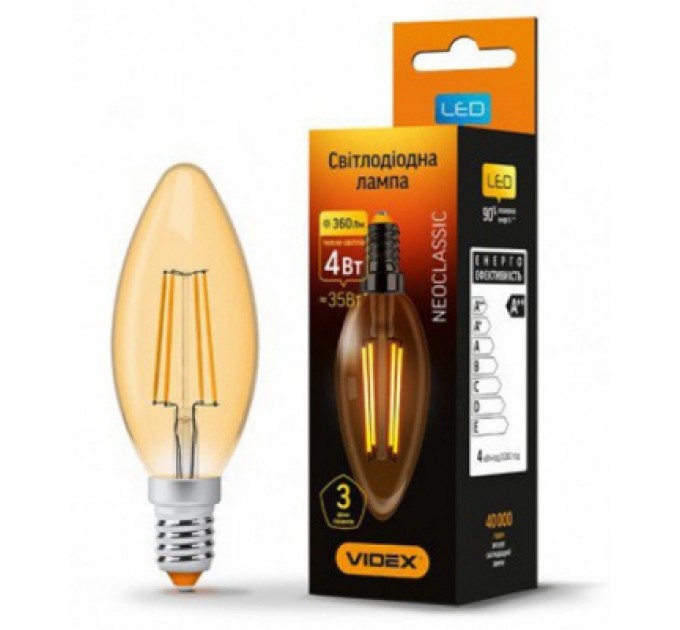 TITANUM Лампочка TITANUM Filament C37 4W E14 2200K бронза (TLFC3704142A)