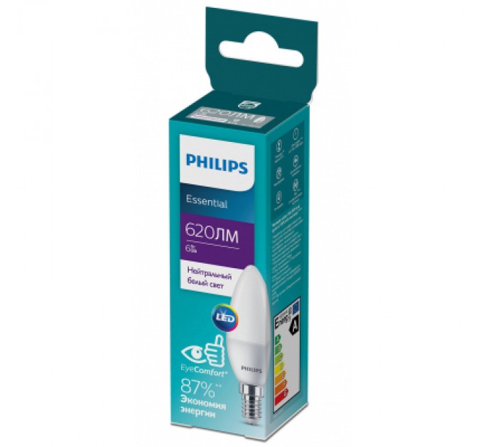 Philips Лампочка Philips ESSLEDCandle 6W 620lm E14 840 B35NDFRRCA (929002971107)
