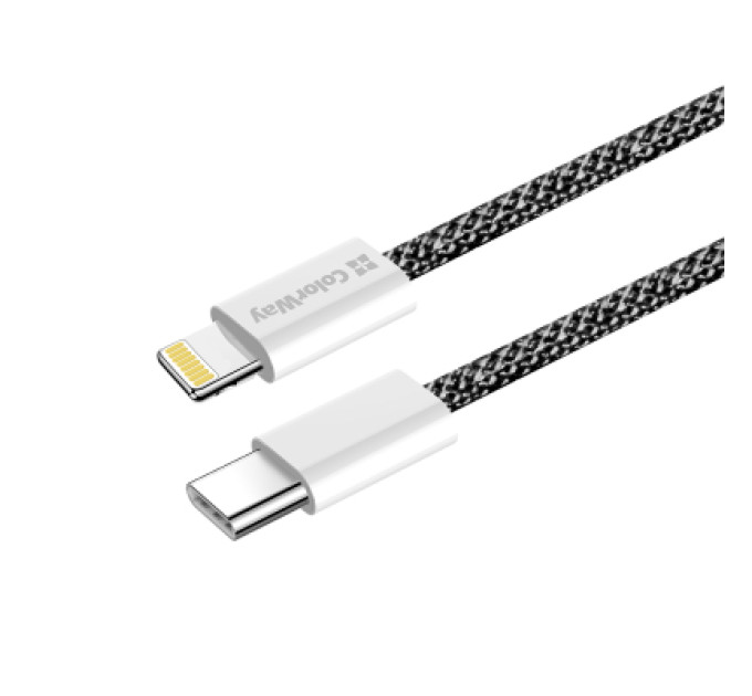 ColorWay Дата кабель USB-C to Lightning 2.0m (PDF Fast Charging 27W) black ColorWay (CW-CBPDCL068-BK)