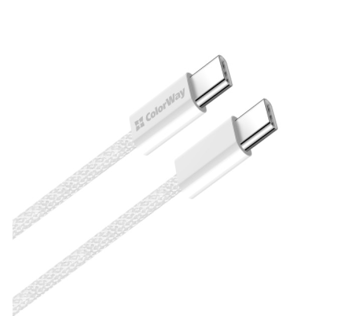 ColorWay Дата кабель USB-C to USB-C 2.0m (braided cotton) (PD Fast Charging 60W) 3.0А grey ColorWay (CW-CBPDCC068-GR)