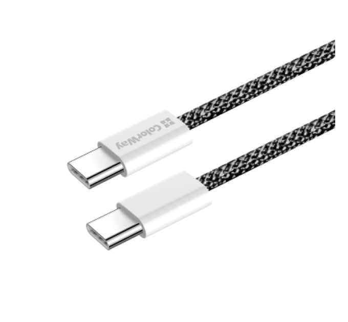 ColorWay Дата кабель USB-C to USB-C 2.0m (braided cotton) (PD Fast Charging 60W) 3.0А black ColorWay (CW-CBPDCC068-BK)