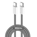 ColorWay Дата кабель USB-C to USB-C 2.0m (braided cotton) (PD Fast Charging 60W) 3.0А black ColorWay (CW-CBPDCC068-BK)