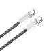 ColorWay Дата кабель USB-C to USB-C 2.0m (braided cotton) (PD Fast Charging 60W) 3.0А black ColorWay (CW-CBPDCC068-BK)