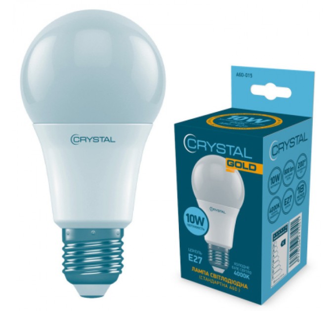 CRYSTAL Лампочка CRYSTAL A60 10W PA E27 4000K (A60-015)