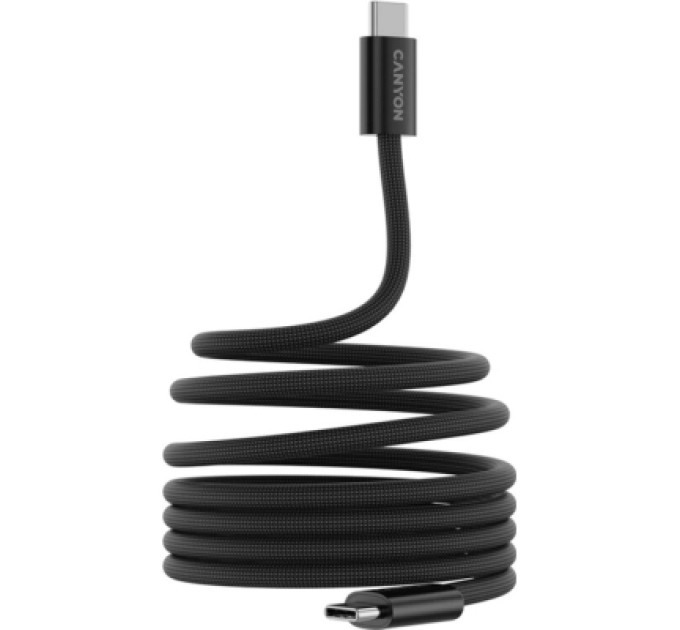 Canyon Дата кабель USB-C to USB-C 1.0m 60W Magnet Braided Black Canyon (CND-CCMG60AB15B)
