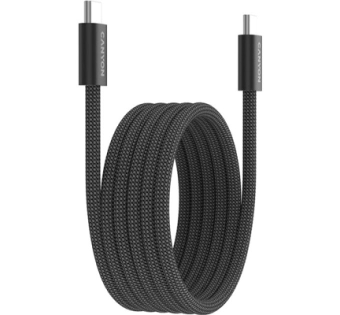 Canyon Дата кабель USB-C to USB-C 1.0m 60W Magnet Braided Black Canyon (CND-CCMG60AB15B)