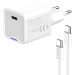 ColorWay Зарядний пристрій ColorWay GaN Mini 25W PD Port PPS USB-C white cable Type-C (CW-CHS052PDC-WT)