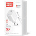 ColorWay Зарядний пристрій ColorWay GaN Mini 25W PD Port PPS USB-C white cable Type-C (CW-CHS052PDC-WT)