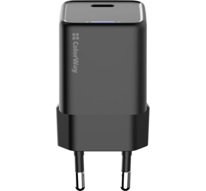 ColorWay Зарядний пристрій ColorWay GaN Mini 25W PD Port PPS USB-C black (CW-CHS052PD-BK)
