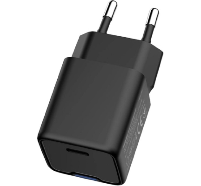 ColorWay Зарядний пристрій ColorWay GaN Mini 25W PD Port PPS USB-C black (CW-CHS052PD-BK)