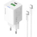 ColorWay Зарядний пристрій ColorWay GaN Mini 35W PD Port PPS USB (Type-C PD + USB QC4.0) cable Type-C (CW-CHS055PDC-WT)