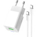 ColorWay Зарядний пристрій ColorWay GaN Mini 35W PD Port PPS USB (Type-C PD + USB QC4.0) cable Type-C (CW-CHS055PDC-WT)