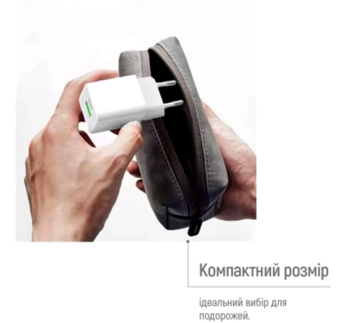 ColorWay Зарядний пристрій ColorWay GaN Mini 35W PD Port PPS USB (Type-C PD + USB QC4.0) white (CW-CHS055PD-WT)
