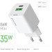 ColorWay Зарядний пристрій ColorWay GaN Mini 35W PD Port PPS USB (Type-C PD + USB QC4.0) white (CW-CHS055PD-WT)