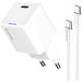 ColorWay Зарядний пристрій ColorWay GaN Mini 35W PD Port PPS USB-C white cable Type-C (CW-CHS056PDC-WT)