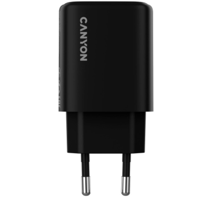 Canyon Зарядний пристрій Canyon OnCharge 200 20W 1xPD 1xQC EU Black (CNE-CHA200-31)