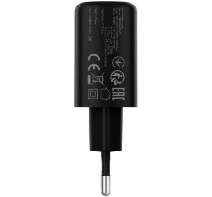 Canyon Зарядний пристрій Canyon OnCharge 200 20W 1xPD EU Black (CNE-CHA200-11)