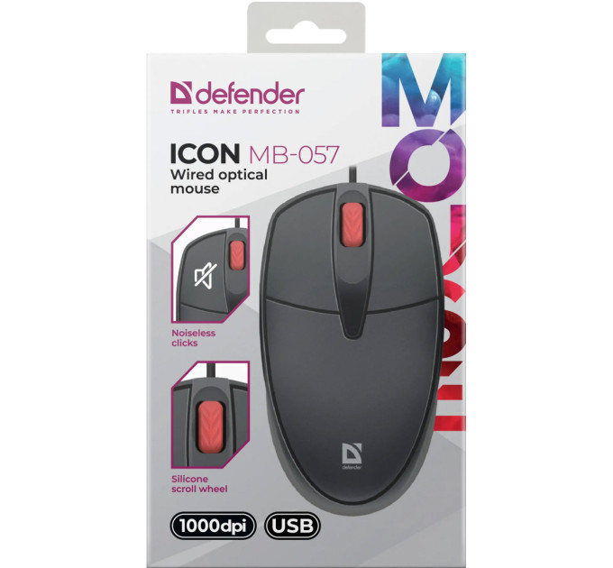 Defender Мишка Defender Icon MB-057 USB Black (52057)
