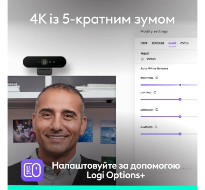 Logitech Веб-камера Logitech Brio 4K Ultra HD for Business Graphite (960-001746)