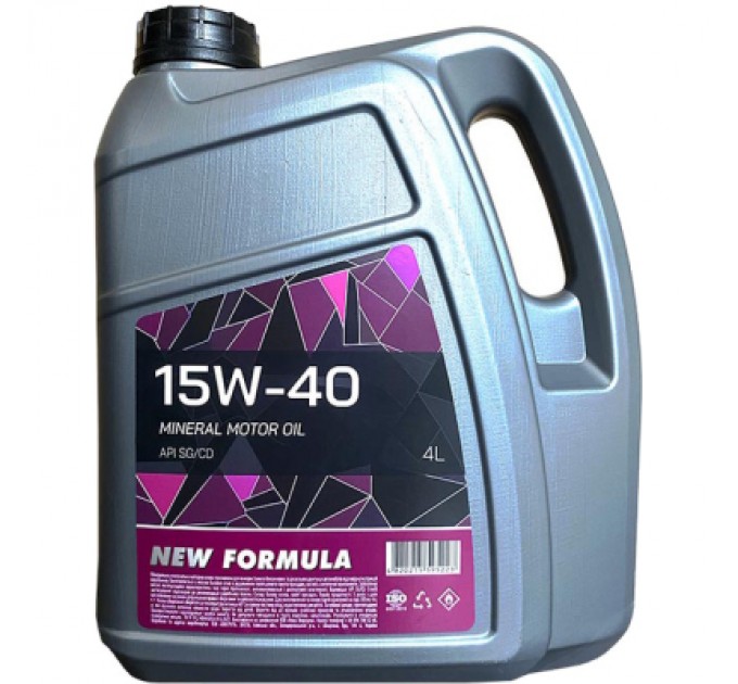 NEW FORMULA Моторна олива NEW FORMULA 15w-40 (SG/CD) кан. 4л ПЕТ (3,3кг) (NF200299)
