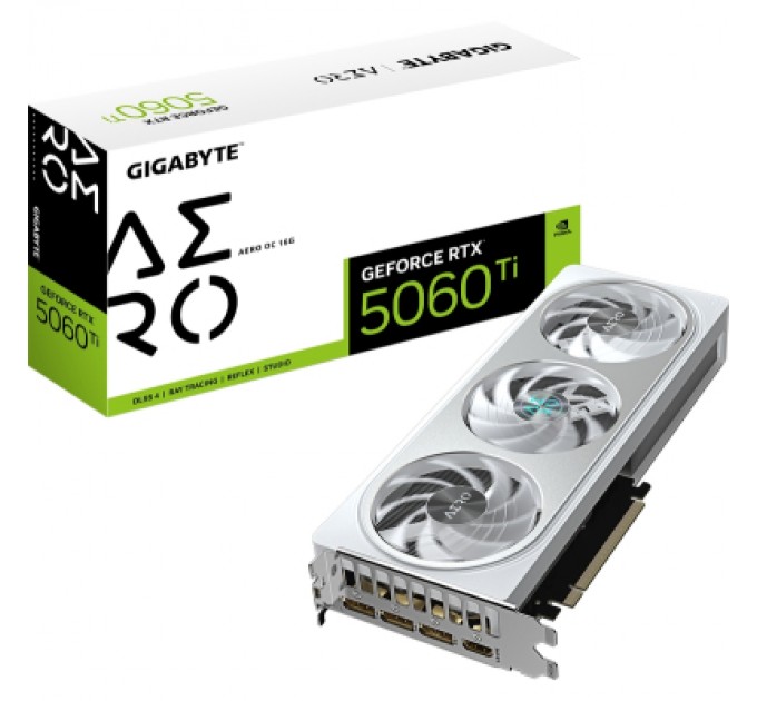 GIGABYTE Відеокарта GIGABYTE GeForce RTX5060Ti 16Gb AERO OC (GV-N506TAERO OC-16GD)