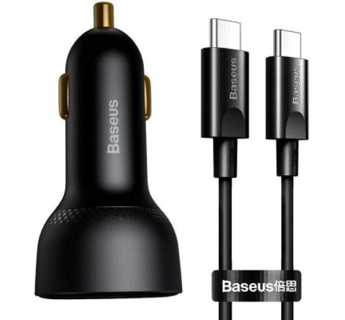 Baseus Зарядний пристрій Baseus Superme Digital Display PPS Dual Quick Charger Car Charger black (TZCCZX-01)