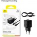 Baseus Зарядний пристрій Baseus Palm Fast Charger 1C 20W + Cable 1.0m Type-C 60W black (P10111602113-01)