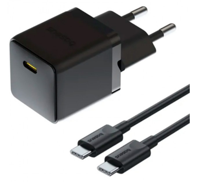 Baseus Зарядний пристрій Baseus Palm Fast Charger 1C 20W + Cable 1.0m Type-C 60W black (P10111602113-01)