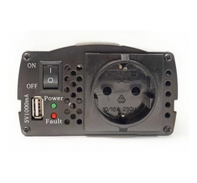 PowerPlant Автомобільний інвертор 12V/220V 300W, USB 5V 1A, HYM300-122 PowerPlant (KD00MS0001)