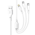 XO Дата кабель USB 2.0 AM to Lightning + Micro 5P + Type-C 1.0m 2.4A XO (CB-23U3)