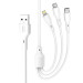 XO Дата кабель USB 2.0 AM to Lightning + Micro 5P + Type-C 1.0m 2.4A XO (CB-23U3)