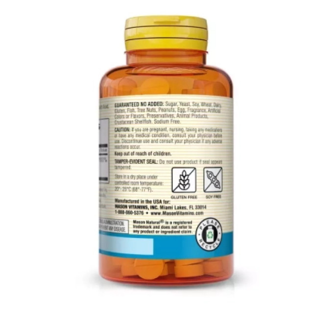 Mason Natural Мінерали Mason Natural Магній, 200 мг, Magnesium, 100 таблеток (MAV09611)