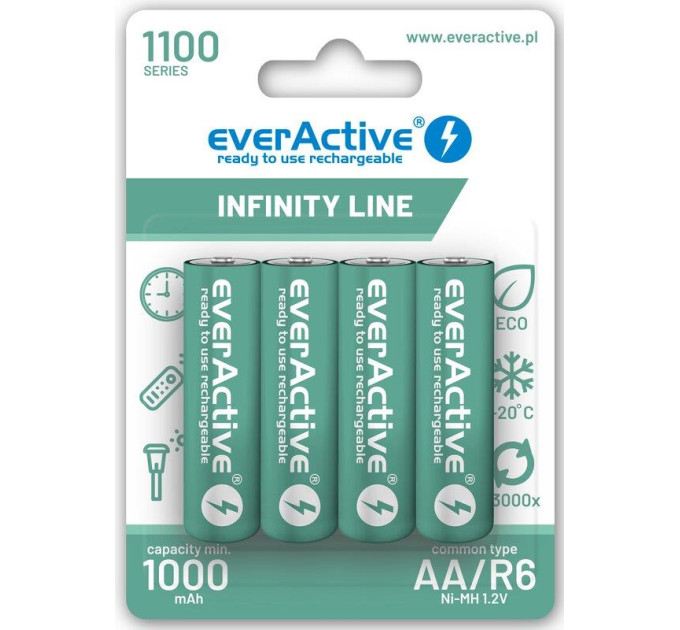 everActive Акумулятор everActive AA/HR06 Ni-MH 1100mAh BL 4шт