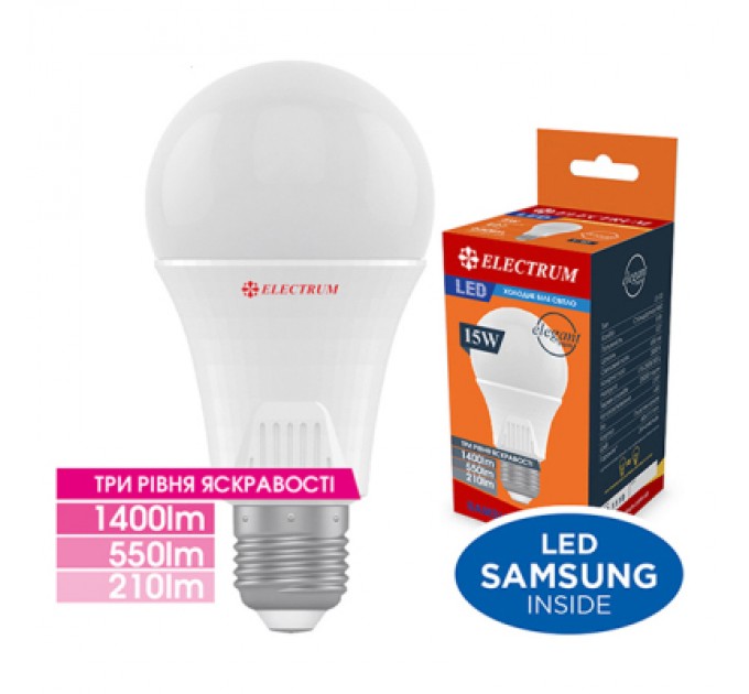Electrum Лампочка Electrum A65 15W PA LS-33DS Elegant E27 4000K DIM 3 рівня (A-LS-1941)