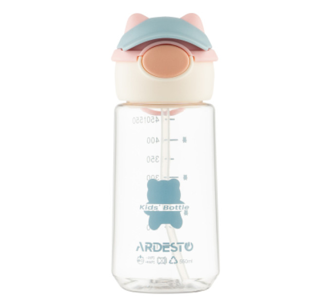 Ardesto Пляшка для води Ardesto Bear 550мл рожевий (AR2255BB)