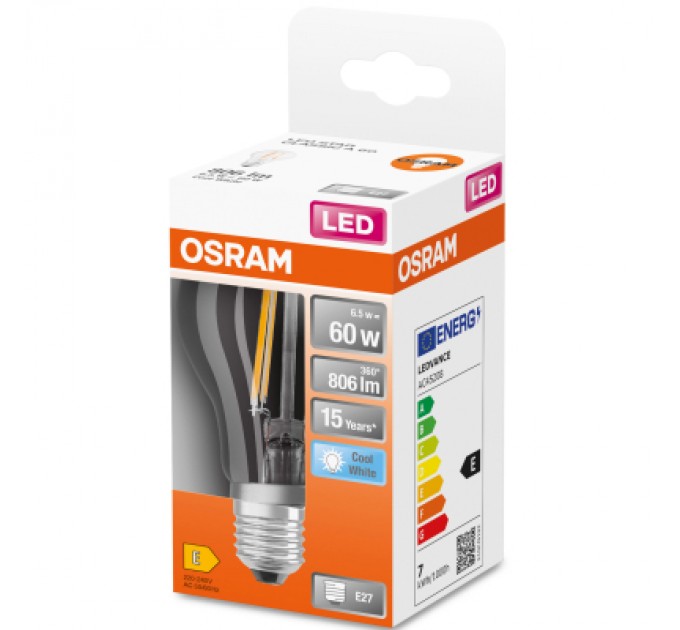 Osram Лампочка Osram LED CL A60 6,5W/840 230V FIL E27 (4058075112308)