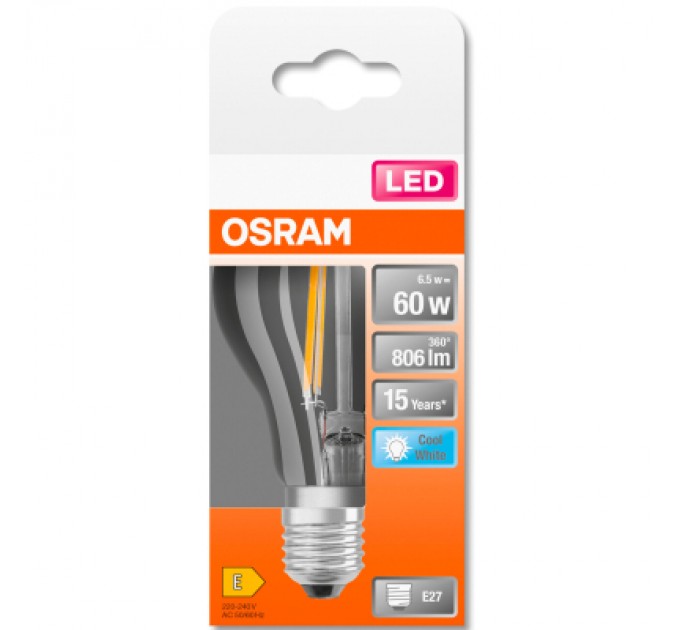 Osram Лампочка Osram LED CL A60 6,5W/840 230V FIL E27 (4058075112308)