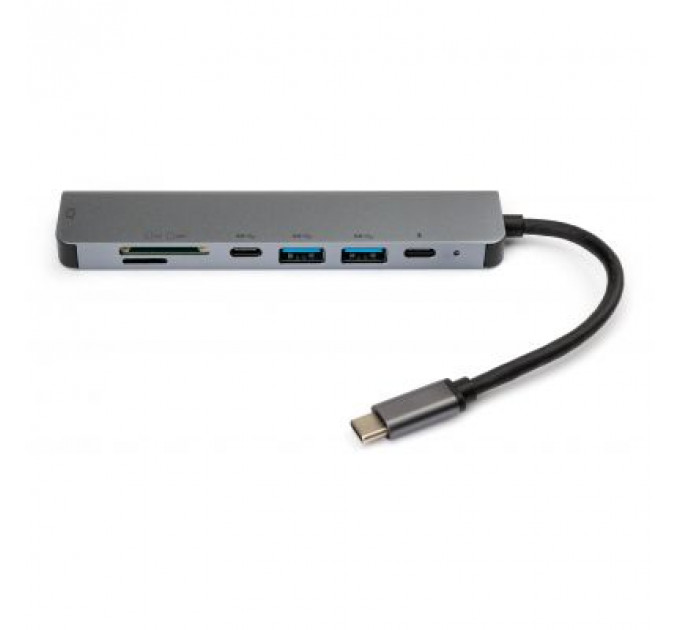 Концентратор Vinga Type-C to 4K HDMI+2*USB3.0+SD+TF+PD+USB-C 3.1 Gen1 aluminium (VCPHTC7AL)