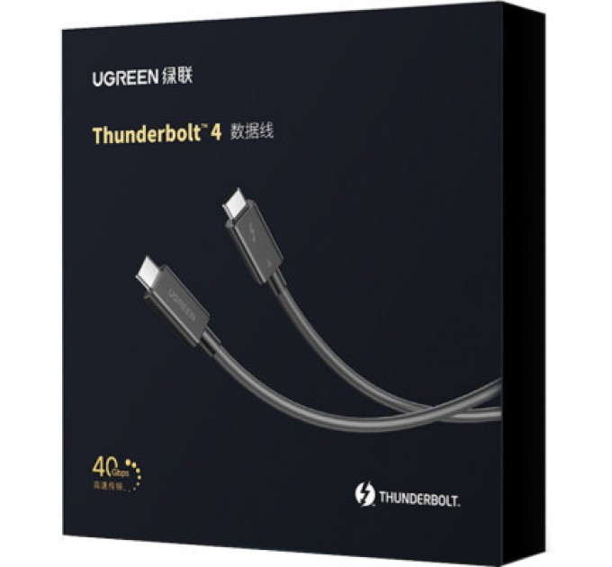 Ugreen Дата кабель USB-C to USB-C 0.8m USB 4.0 THUNDERBOLTUS501 8K40Gbps Black Ugreen (30389)