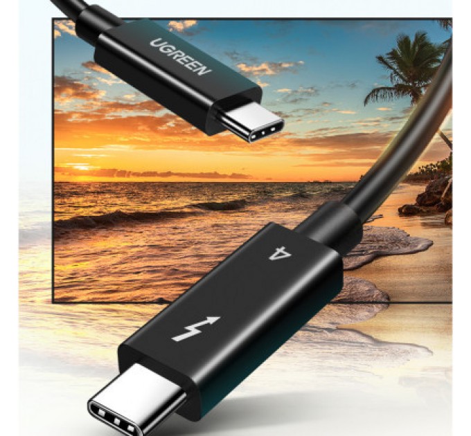 Ugreen Дата кабель USB-C to USB-C 0.8m USB 4.0 THUNDERBOLTUS501 8K40Gbps Black Ugreen (30389)