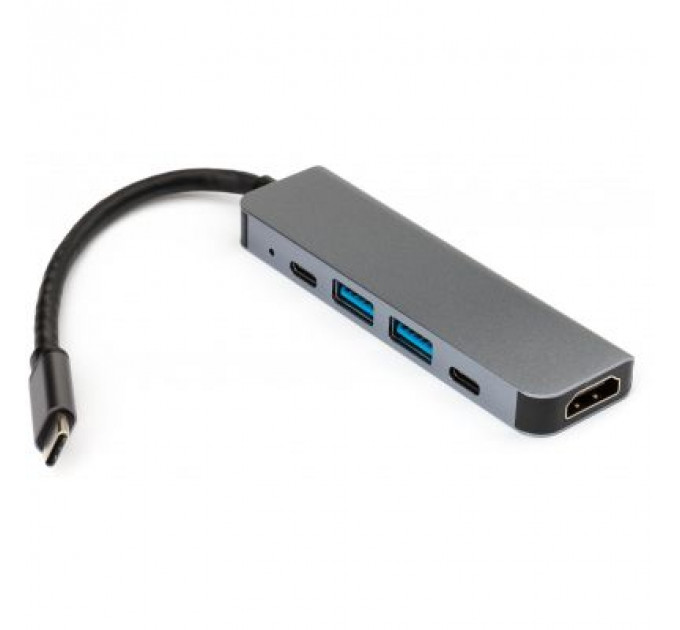 Концентратор Vinga Type-C to 4K HDMI+2*USB3.0+PD+USB-C 3.1 Gen1 aluminum (VCPHTC5AL)