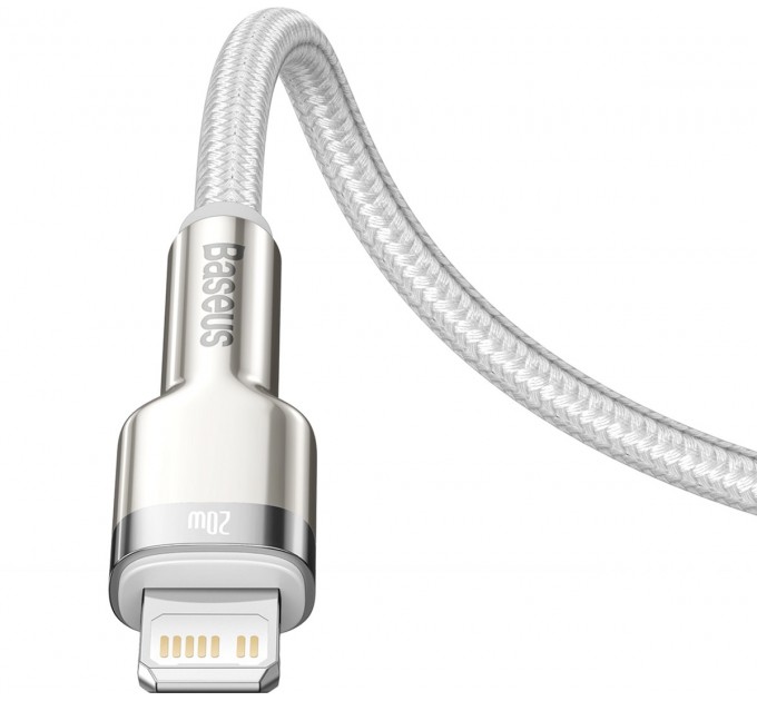 Baseus Кабель Baseus Cafule Metal USB-C-Lightning, 1м White (6953156202078)