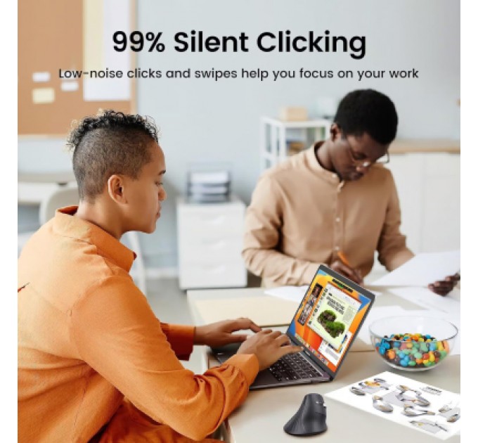 Ugreen Мишка Ugreen MU008 Vertical Wireless Black (25444)