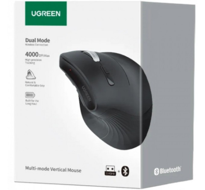 Ugreen Мишка Ugreen MU008 Vertical Wireless Black (25444)