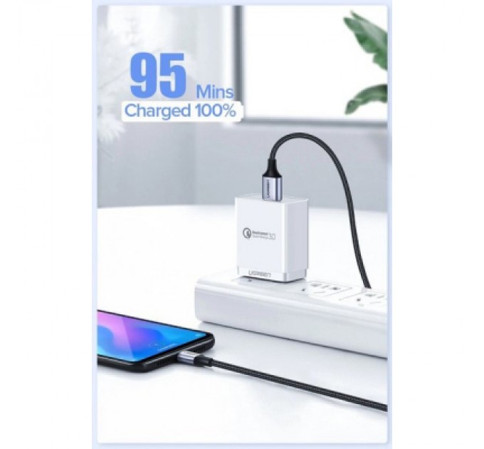 Ugreen Дата кабель USB 2.0 AM to Type-C 1.5m US288 Aluminum Braid (Black) Ugreen (60127)